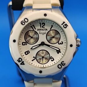Vintage 2010 Invicta Angel Day-Date Chronograph Style 38mm Women's Quartz Watch
